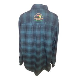 Upcycled Flannel with "Sanderson Sisters" Embroidered Patch | XL